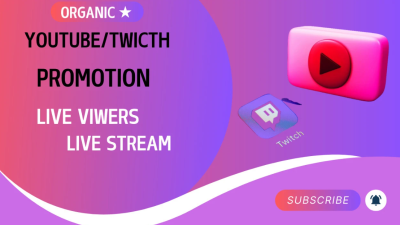 I Will Do Organic YouTube Live Stream & Twitch Live Stream