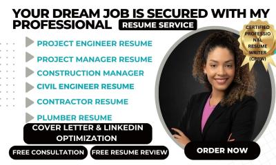 I Will Write Construction Manager, Project Manager, Project Director, Architecture CV