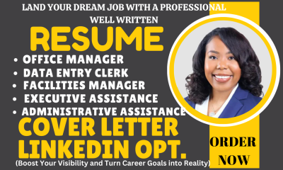 I Will Write Administrative, Executive Assistance, Technical, Facilities Manager Resume