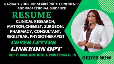 I Will Craft Professional Resumes for Clinical Research, Registrars, Chemists, Surgeons, and Consultants