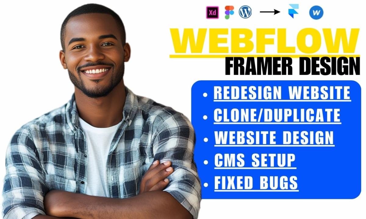 I Will Design Framer Website and Develop Framer Landing Page Using Figma to Framer and Webflow