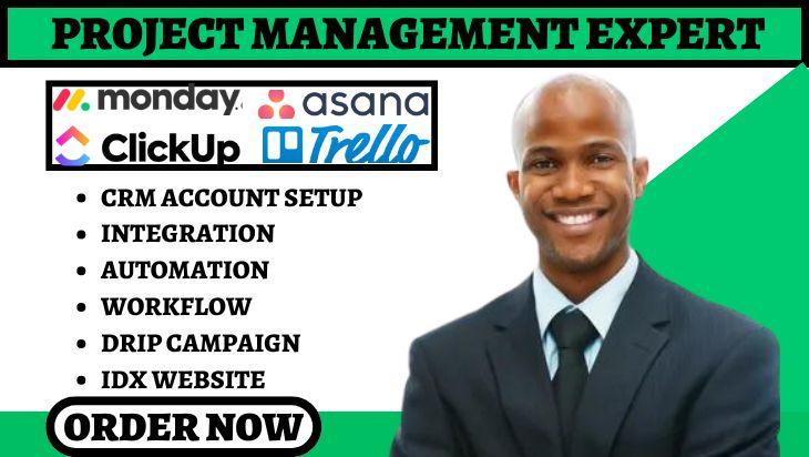 Setup Monday CRM Workflow Automation, ClickUp, Trello Integration, Asana, CRM, Copper