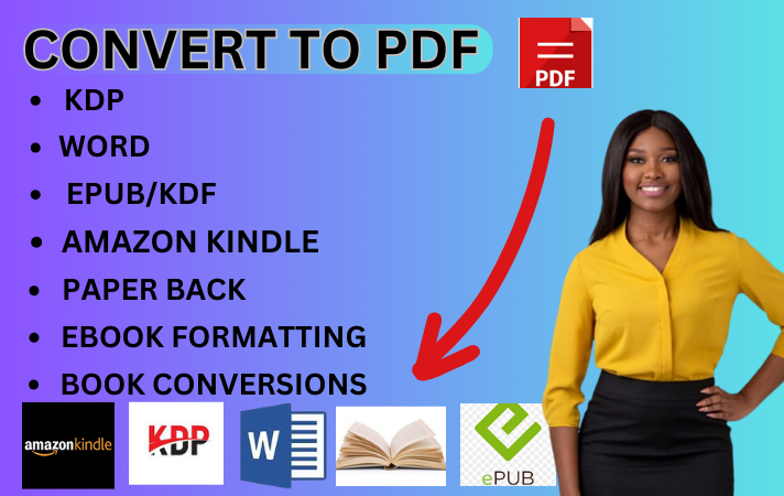 I Will Convert PDF to EPUB, Paperback, Amazon Kindle KDF, and Ebook Formatting