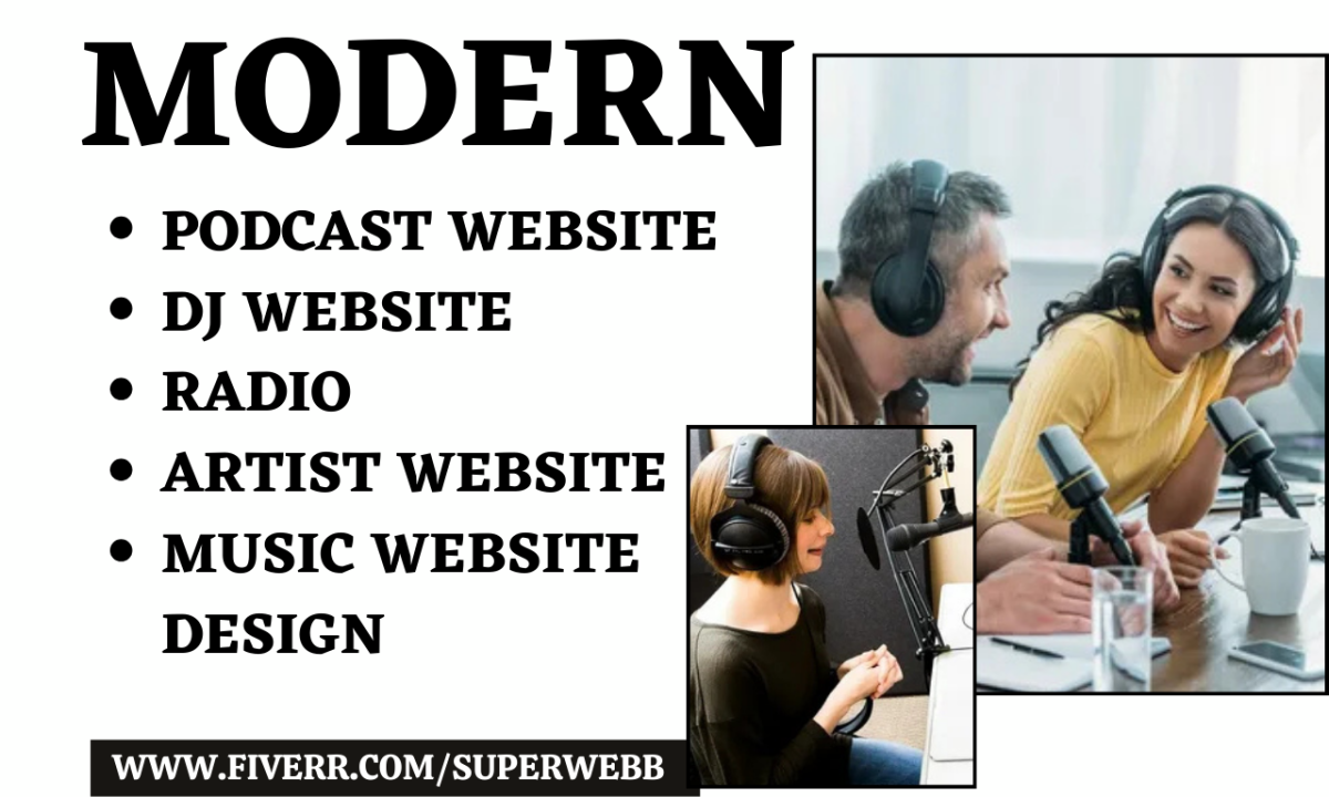 Design Podcast Website, Artist DJ Website, Radio Musician Music Website via GHL