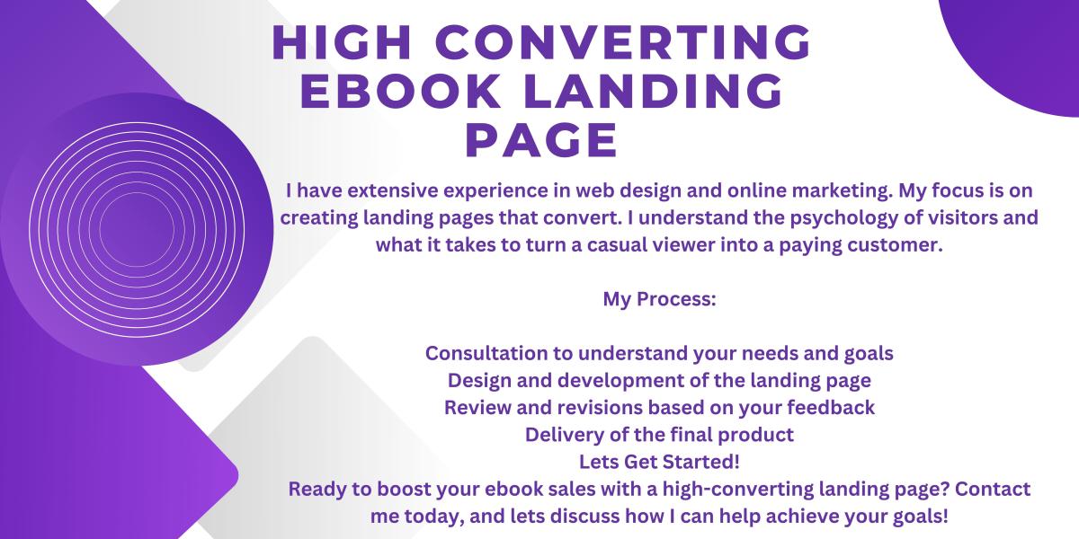 I Will Create a High Converting Ebook Landing Page