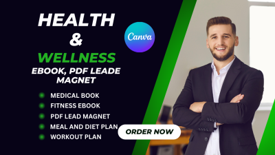 I will health and fitness ebook pdf lead magnet gym book workout plan with canva