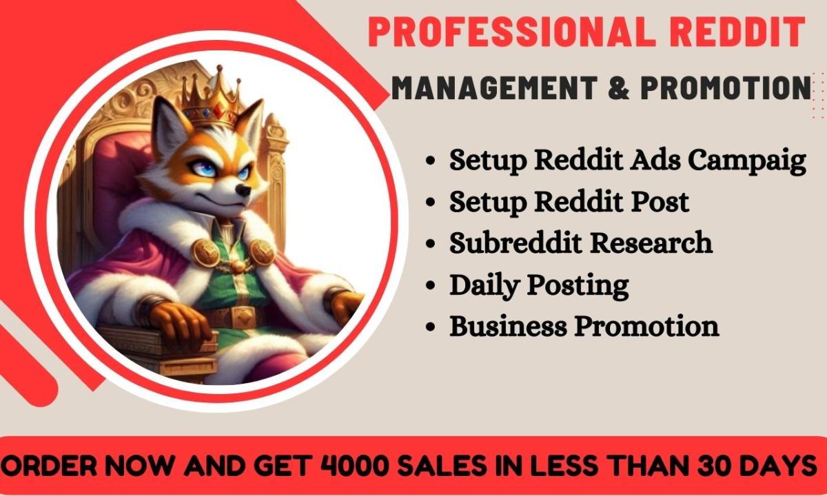 I Will Manage and Set Up Reddit Ads Campaigns and Reddit Post Management for Your Business