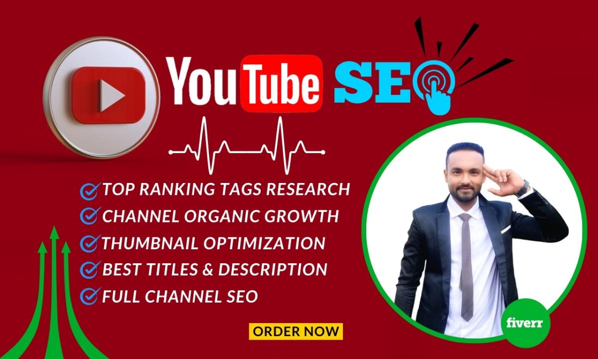 I will provide expert youtube SEO services to boost your channel