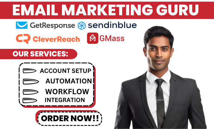 Expert Email Marketing Services: GetResponse, Sendinblue, CleverReach, GMass, Mailchimp, Cold Email, Mailgun, Sendy