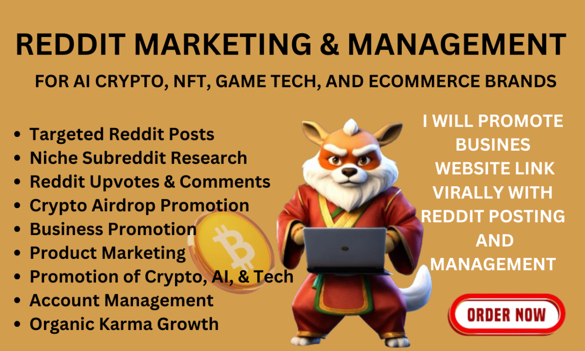 I Will Be Your Expert Reddit Post Social Media Manager for Crypto, AI, and Business Website Links