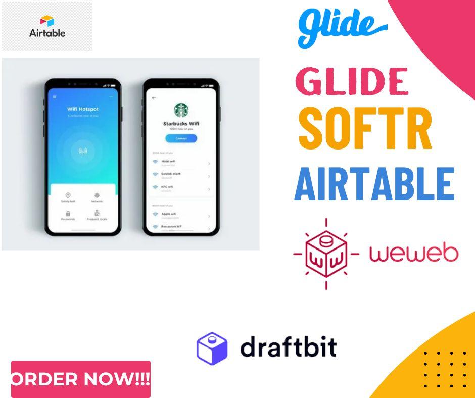 Design Your Glide Mobile App & FlutterFlow Web App with Airtable Database for Client Portal