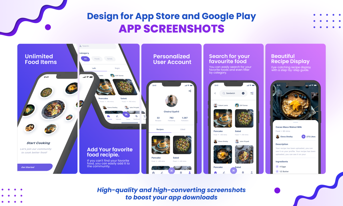 I Will Design High Converting Modern Professional Screenshots for Google Play and App Store