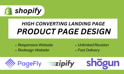 I Will Design a High Converting Shopify Landing Page with Shogun or PageFly