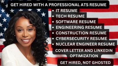 I Will Craft a Professional Resume for Software, Tech, IT, Cyber Security, and Mechanical Fields