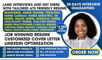 I Will Write a Standout Resume for Registered Nurses, Pediatric, Cardiac, Geriatric, ER, and Travel Nurses