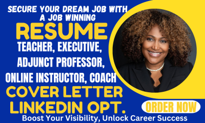 I Will Write Teacher, Adjunct Professor, Online Instructor, Coach, and Executive Resume