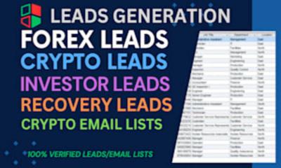 I Will Provide Live Forex, Solar, Crypto, MLM, and Investor Leads for Businesses