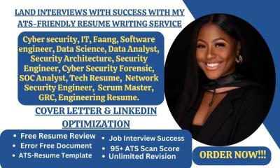 I Will Craft a Professional Resume for IT, Cybersecurity, Software Engineering, and Tech Professionals