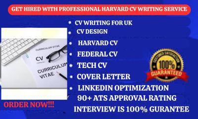 I Will Craft a Professional Resume, Cover Letter, CV in Harvard Style, and Optimize Your LinkedIn Profile