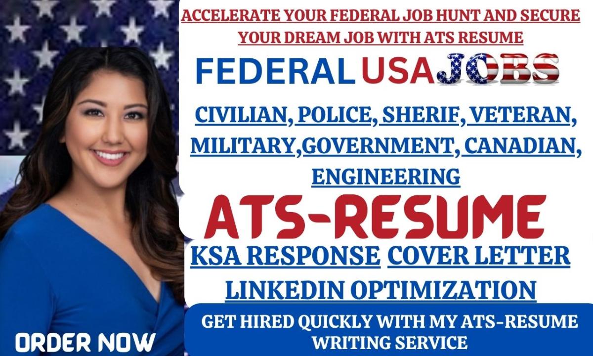 I Will Write ATS Optimized Federal Resume for USAJobs, Military Veterans, and Government Positions