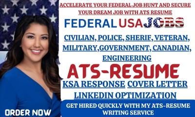 I Will Write ATS Optimized Federal Resume for USAJobs, Military Veterans, and Government Positions