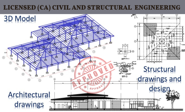 Provide Licensed Civil and Structural Engineering Services with PE Stamp CA