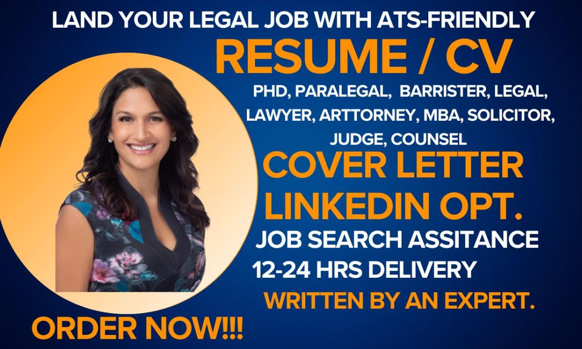 I Will Write a Professional Legal Resume for Lawyers, Attorneys, Judges, Solicitors, and Paralegals