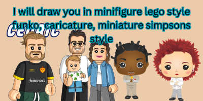 I Will Create a Lego Style Funko Caricature Character Portrait for You