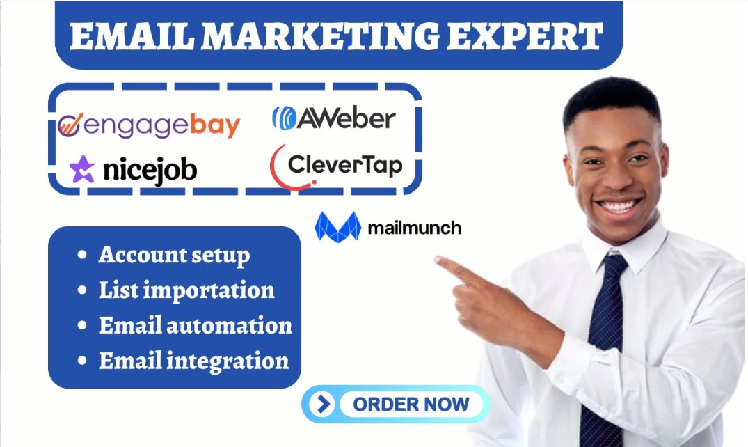 Expert Setup for AWeber, Sendy, Mailjet, CleverTap, MailMunch, EngageBay, SMTP, Acumbamail, and NiceJob