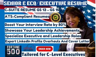 I Will Craft Exceptional ECQ Executive Resumes, USAJOBS Federal Resumes, Tech Resumes, and CVs