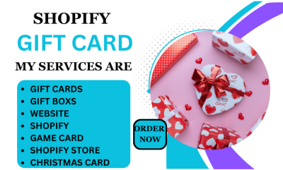 I Will Design Shopify Store Gift Cards, Gift Box, Website, Shopify, Loyalty Cards