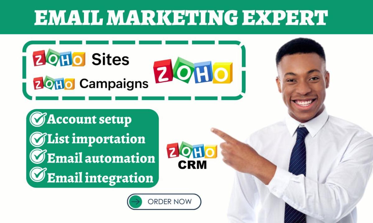 I Will Set Up Zoho Campaign, Zoho Mail Automation, Zoho Flows, Zoho Site, Zoho Form, and Zoho VA