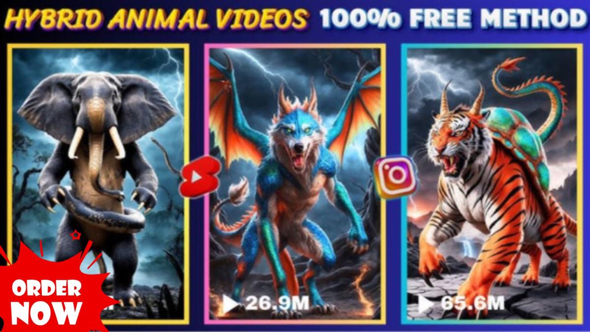 I Will Create AI Hybrid Animal Fusion Videos for TikTok, Instagram Reels, and YouTube Shorts