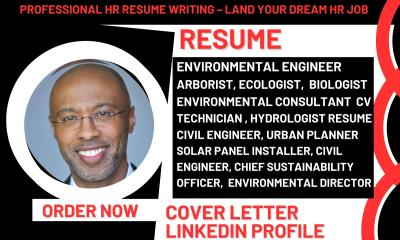 I will craft environmental resume, consultant, hse specialist, park ranger, technician