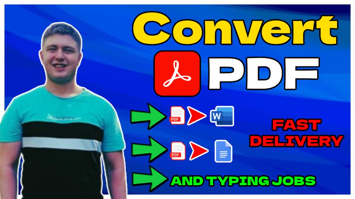 I Will Type or Convert PDF to Word, Docs, File Conversion, Typing