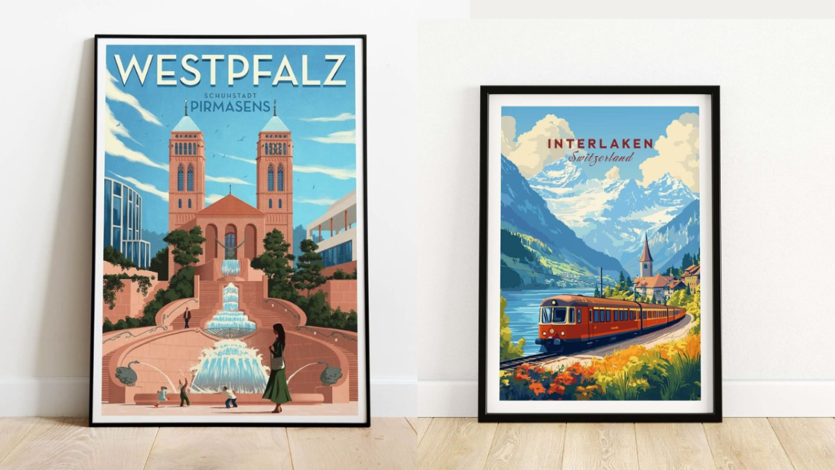 I Will Create a Travel Poster: Minimalist, Retro, Vintage Poster, Printable Wall Art, Art Deco