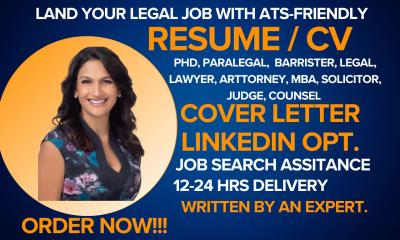 I Will Craft a Professional Legal Resume for Lawyers, Attorneys, Judges, Solicitors, and Paralegals