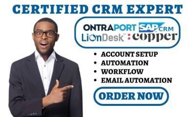 I Will Set Up Zoho FSM, Scoro, Ontraport, Apptivo, Copper CRM Automations, EngageBay, and LionDesk