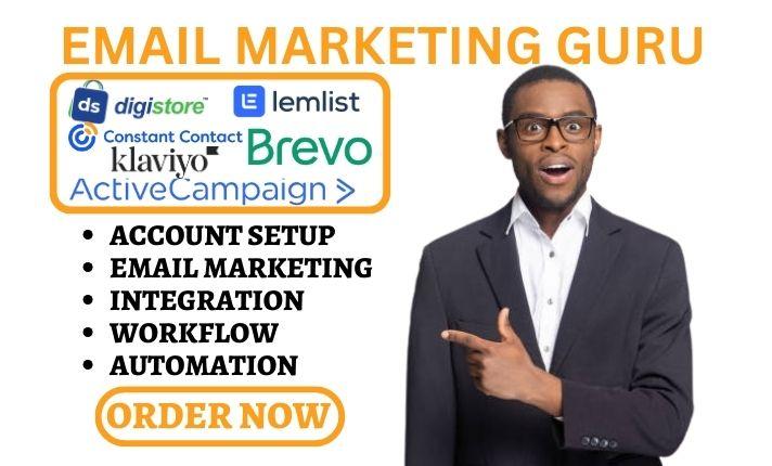 I Will Manage Your Digital Marketing with Digistore, Lemlist, Constant Contact, Active Campaign, Klaviyo, and Brevo