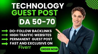 I Will Publish a High DA Tech Guest Post with Dofollow Backlinks