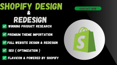 I Will Edifice a Full Shopify Store Design and Redesign