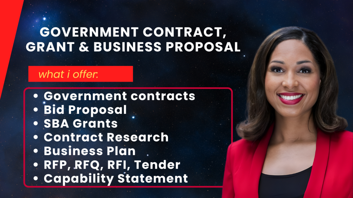 Expert Government Contract Bid Proposal & SBA Contract Research for RFP/RFQ & Business Plans