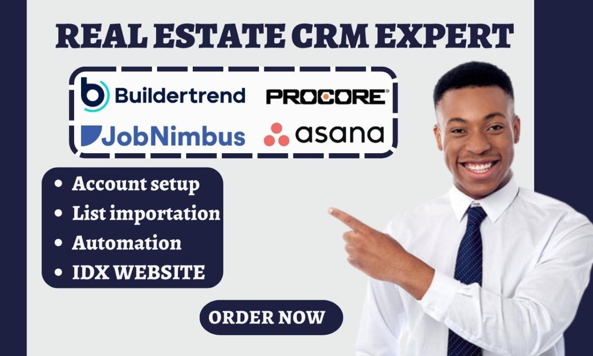 I Will Setup Buildertrend, JobNimbus, Procore, Asana, Notion, Construction Automation, VA, CRM