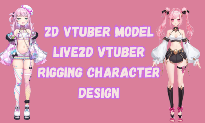 I Will Create Your 2D VTuber Model with Live 2D Rigging and Character Design for PNGtuber Anime