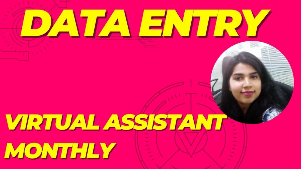 I Will Be Your Virtual Assistant for Monthly Data Entry Support