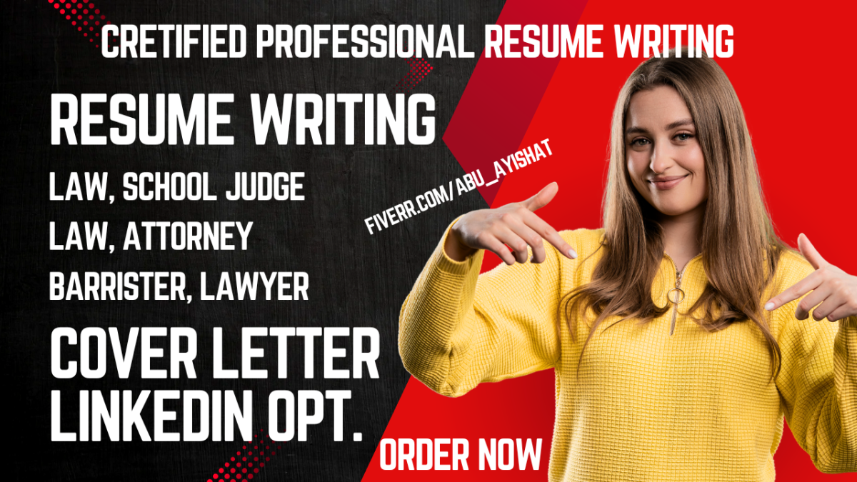 I Will Write Paralegal, Judge, Attorney, Legal Barrister, Law Study, and Law Resume CV