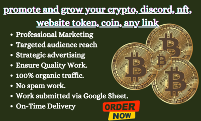 I Will Promote and Grow Your Crypto, Discord, NFT, Website Token, Coin, or Any Link