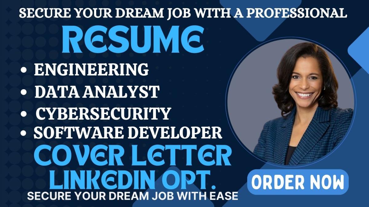 I Will Craft a Professional Resume for Cybersecurity Software Developers and Data Analysts