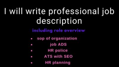 I Will Write Job Descriptions for Recruitment and Talent Acquisition