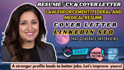 I Will Create Law Enforcement, Federal, Medical, and Healthcare Resumes and Cover Letters